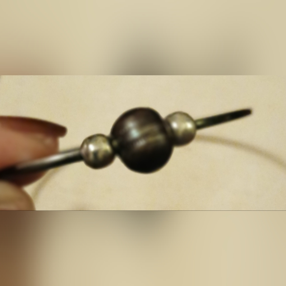 Black Thiatian Pearl Bangle Bracelet